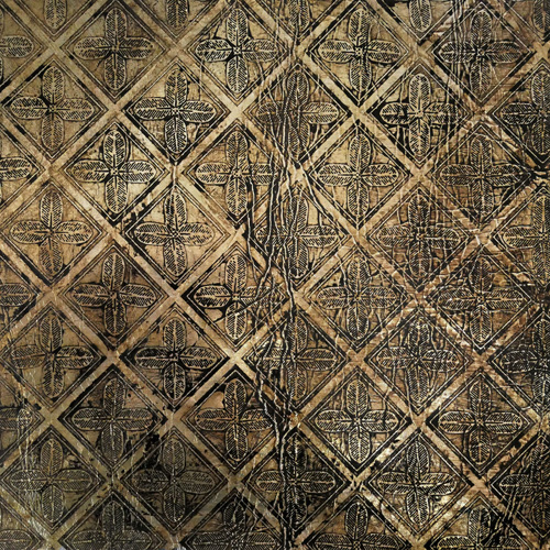 Embossed trellis leather