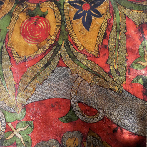 Floral metallic leather