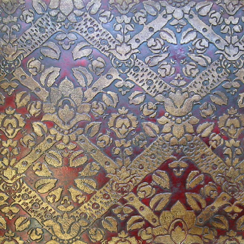 Embossed Red Trellis