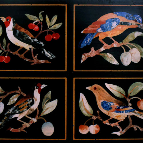 Scagliola Panel Birds